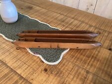 PAIR Antique Boat Shuttle Wooden Weaving Loom Tool Metal Tips 20”Great Decor for sale  Shipping to South Africa