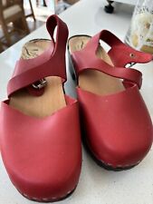 Red leather clogs for sale  HIGH PEAK
