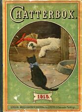 JACK RUSSELL PARSON FOX TERRIER DOG CAT ART COMIC ANTIQUE PRINT  1915 Chatterbox for sale  LINGFIELD