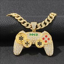 Iced Out Hip-Hop Necklace Game Console Jewellery Crystal Controller for sale  Shipping to South Africa