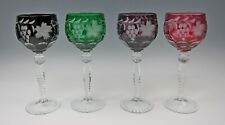 Conjunto de 4 jarretes de vinho Anna Hutte cristal transparente para cortar 4 CORES comprar usado  Enviando para Brazil
