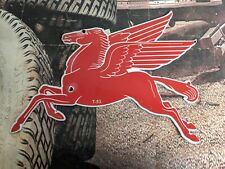 OLD VINTAGE '53 MOBIL PORCELAIN GAS PUMP METAL SIGN PEGASUS DIE CUT for sale  Shipping to Canada