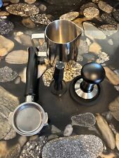 Espresso accessories- Tamp, Distributing Tool, 3 Ear Naked Portafilter, Milk Cup, used for sale  Shipping to South Africa