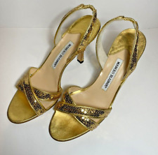 Manolo blahnik gold for sale  Shipping to Ireland