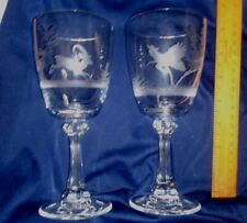 Etched wine glasses for sale  YORK