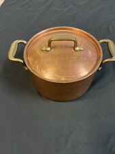 Copper / Stainless Cop R Chef 3 Qt Dutch/Stock Pot and lid Brass handles for sale  Shipping to South Africa