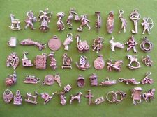 V) VINTAGE STERLING SILVER CHARMS CHARM TRAIN CROWN RINGS PRAM HORSE CLOWN for sale  Shipping to South Africa