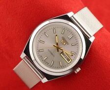 Relógio de pulso masculino vintage antigo Seiko 5 prata automático japonês 37,5 mm comprar usado  Enviando para Brazil