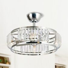 Candelabro de cristal cromado 20,5" 3 lâminas ventilador de teto LED com comprar usado  Enviando para Brazil