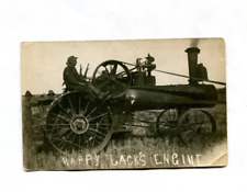 Foto Real Postal 1909 RPPC Motor de Vapor Tractor Agricultura "Happy Jack's Engine" segunda mano  Embacar hacia Argentina