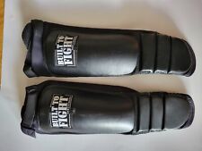 CONSTRUÍDO PARA LUTAR Caneleiras Grandes Preto MMA Kickboxing Equipamento de Muay Thai, usado comprar usado  Enviando para Brazil
