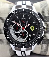 Reloj de pulsera informal Ferrari taquímetro esfera negra para hombre con fecha banda de ruber segunda mano  Embacar hacia Argentina