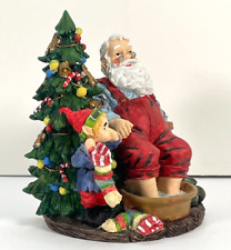 Figura de Papá Noel arrugada con resina de elfo decoración navideña de colección Sear Roebuck segunda mano  Embacar hacia Argentina