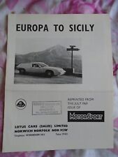 Lotus europa sicily for sale  KINGS LANGLEY