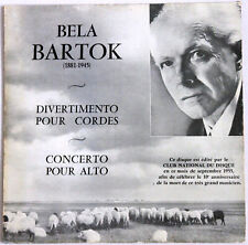 CND 6 BARTOK Viola Concerto Divertimento para Cordas LEMOINE DE FROMENT LP RARO, usado comprar usado  Enviando para Brazil