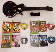 Xbox 360 Guitar Hero Gibson Les Paul Guitar Wireless Controller Bundle 4 Games for sale  Shipping to South Africa
