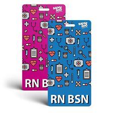 RN BSN Badge Buddy - Rosa/Azul - Vertical para Enfermeras Registradas - por BadgeZoo segunda mano  Embacar hacia Argentina