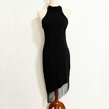 Vestido Bebe vintage asimétrico con flecos con dobladillo negro talla mediana, usado segunda mano  Embacar hacia Argentina