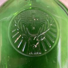 Botella de licor en relieve de vidrio verde vintage JAGERMEISTER logotipo de ciervo colección vacío segunda mano  Embacar hacia Argentina