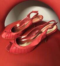 Used, Ladies Red Sequin & Satin Trim Peep Toe Party / Wedding Shoes Monsoon, Size EU40 for sale  Shipping to South Africa