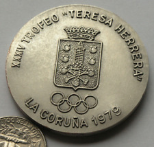 1979 Trofeo de fútbol Teresa Herrera medalla participante torneo con logotipo olímpico segunda mano  Embacar hacia Argentina