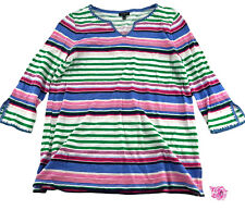 Blusa pulôver Talbots Petites feminina tamanho Lp mangas 3/4 listras arco-íris macia comprar usado  Enviando para Brazil