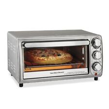 4 Slice Toaster Oven Stainless Steel Countertop Toast Bake Broil 1100W Timer, used for sale  Shipping to South Africa