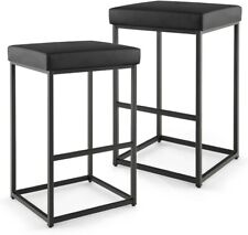 Bar Stools Set of 2 Upholstered PU Leather Kitchen Barstools with Footrest for sale  Shipping to South Africa