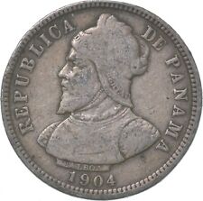 Roughly the Size of a Quarter 1904 Panama 10 Centesimos World Silver Coin *323, used for sale  Frederick