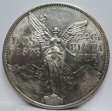 República de México Plata 2 Pesos 1921 Mo AU Victoria Alada Águila Libertad #F56 segunda mano  Embacar hacia Argentina