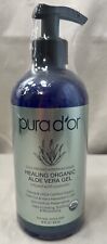 Pura D’or Healing Organic Aloe Vera Gel With Lavender 16 Oz Pump SEALED, used for sale  Shipping to South Africa