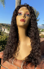 Silk Top Full Lace Wig 24 Inch Curly human hair wigs Brazilian Hair for sale  Walnut