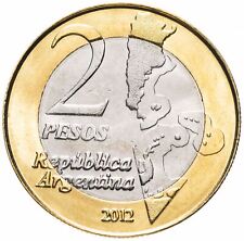 Moneda Argentina 2 Pesos | Mapa Argentino | Logotipo de Unasur | KM176 | 2012 segunda mano  Embacar hacia Argentina