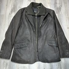 Milestone Pig Leather Jacket Mens Sz L Brown Blazer Coat Zip & Button Up Germany, used for sale  Shipping to South Africa
