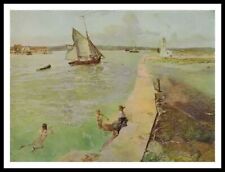 Old 1929 Famous Painting Art Print by WALTER BAYES THE TOP OF THE TIDE Seascape, used for sale  Shipping to South Africa