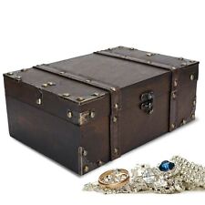 Used, Wooden Storage Box, Large Capacity Vintage Decorative Treasure Jewelry Chest ... for sale  Shipping to South Africa