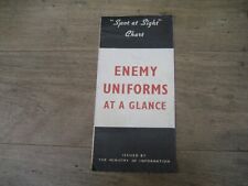 Ww2 enemy uniforms for sale  CHATTERIS