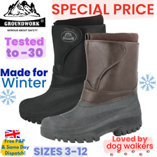 Used, Unisex Groundwork Faux Leather Fleece Winter Snow Boots Men Ladies for sale  Shipping to South Africa