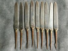 Occasion, 9 lames de couteaux a fruit en argent N III 1835 anciens d'occasion  France