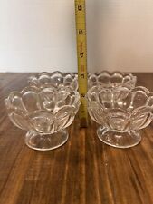 VTG Clear Glass Dessert Pedestal Cup Dish Scalloped Edge Set Of 4 for sale  Shipping to South Africa
