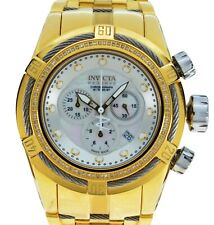 Relógio masculino Invicta Bolt Zeus 50 mm moldura de diamante tom dourado cronógrafo! Ref: 15455! comprar usado  Enviando para Brazil