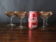 4x Vintage Bohemia Glass Gilded Martini Cocktail Champagne Glasses h11,3cm, used for sale  Shipping to South Africa