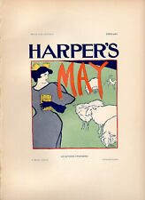 "Póster litográfico de piedra de Edward Penfield 1897 carteles extranjeros: "HARPER'S MAY" segunda mano  Embacar hacia Argentina