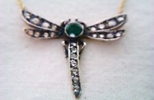 Rare 18ct Emerald Ruby & Diamonds Dragon Fly Pendant & 18ct Gold Neck Chain  for sale  LONDON