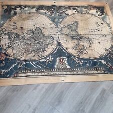 Used, Vintage Ancient 1662 Old World Decor Wall Map Fabric With Grommets Hanging B10 for sale  Shipping to South Africa