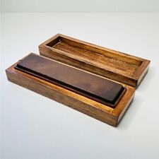 Vintage Sharpening Honing Stone Whetstone In Custom Wooden Case Woodwork Tool for sale  Shipping to South Africa