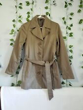Casaco de chuva Ambition feminino pequeno verde oliva trincheira cintura amarrada jaqueta de poliéster comprar usado  Enviando para Brazil