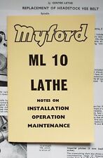 Myford ml10 handbook. for sale  Shipping to Ireland