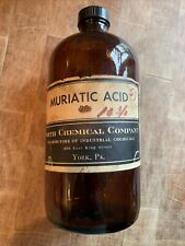 "Frasco botella de vidrio ácido boticario ámbar vintage de 8,25"" con tapa North Chemical York" segunda mano  Embacar hacia Argentina