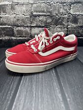 Sapatos de skate Vans masculino feminino vermelho branco lona cano baixo, usado comprar usado  Enviando para Brazil
